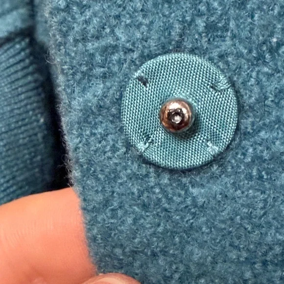 Eileen Fisher Teal Boiled Wool Jacket Cardigan Size M Minimalist - Picture 4 of 6